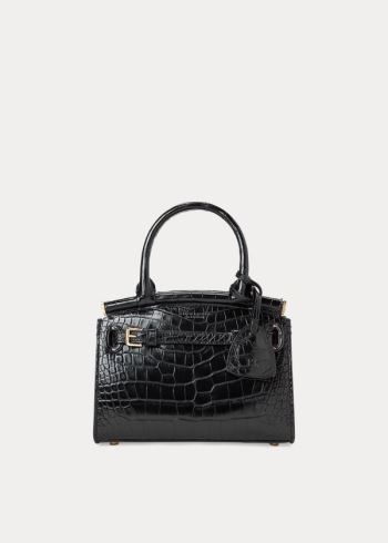 Ralph Lauren Alligator Mini RL50 Handbag Černé | j8qng16a