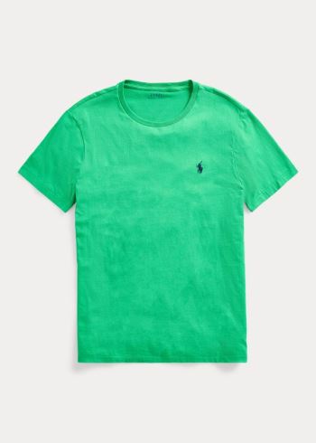 Ralph Lauren Bavlněné Jersey Crewneck T-Shirt Zelene | lcHk1aRi