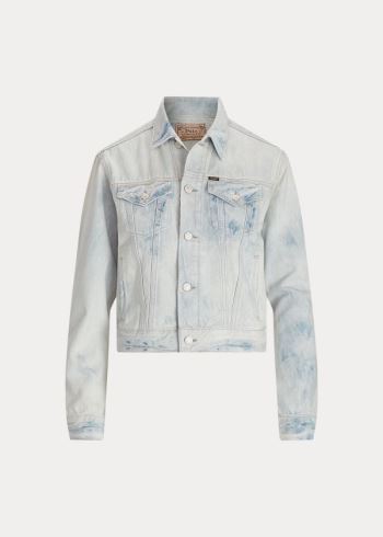 Ralph Lauren Bleached Denim Trucker Jacket Blankyt Blankyt Světle Modré | JVbkhR2D