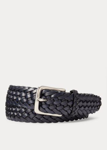 Ralph Lauren Braided Læder Belt Tmavě Blankyt | wml5s0uQ