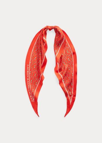 Ralph Lauren Brooke Silk Twill Scarf Oranžové | zC9UmrTg