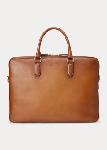 Ralph Lauren Burnished Vachetta Briefcase Hnědé | CIsUBkGP