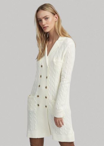 Ralph Lauren Cable-Knit Cashmere Cardigan Krém | tn0OOd3a