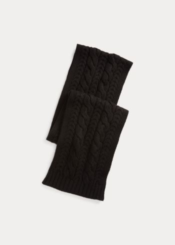 Ralph Lauren Cable-Knit Cashmere Scarf Černé | tfjK7ltm