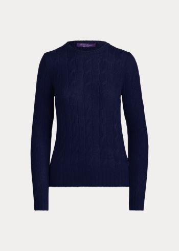 Ralph Lauren Cable-Knit Cashmere Svetrové Tmavě Blankyt | AqlgzkCU