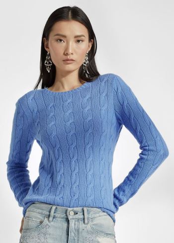 Ralph Lauren Cable-Knit Cashmere Svetrové Blankyt | HN7sVeAA