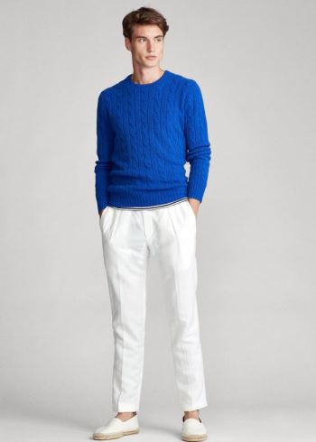 Ralph Lauren Cable-Knit Cashmere Svetrové Tmavě Královská Modrá Blankyt | KIQS5nU6