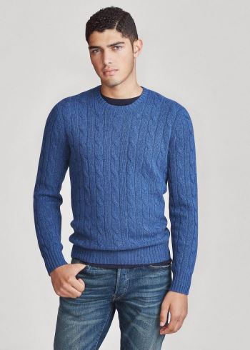 Ralph Lauren Cable-Knit Cashmere Svetrové Tmavě Blankyt | TY9GjNjA