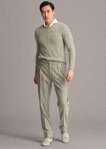 Ralph Lauren Cable-Knit Cashmere Svetrové Světle Šedé | UfxNVPvu