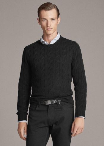 Ralph Lauren Cable-Knit Cashmere Svetrové Černé | iFWksl4Q