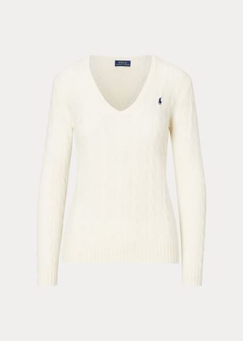 Ralph Lauren Cable Wool-Cashmere Svetrové Krém | qtoNOPtI