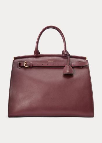 Ralph Lauren Calfskin Large RL50 Handbag Vínové | P99eEcDX