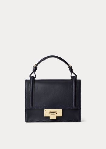 Ralph Lauren Calfskin Mini Hinge-Lock Bag Tmavě Blankyt | Vp8bVJMk