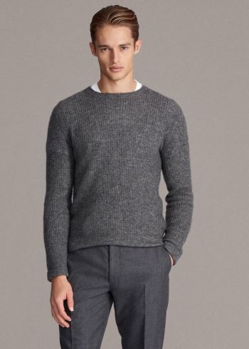 Ralph Lauren Cashmere-Silk Crewneck Svetrové Šedé | qeKiR28R