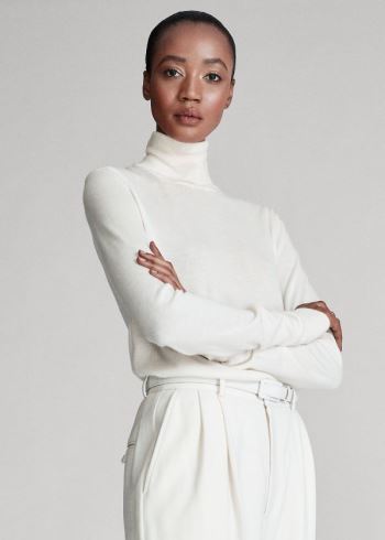 Ralph Lauren Cashmere Turtleneck Svetrové Krém | 5daAbP9G