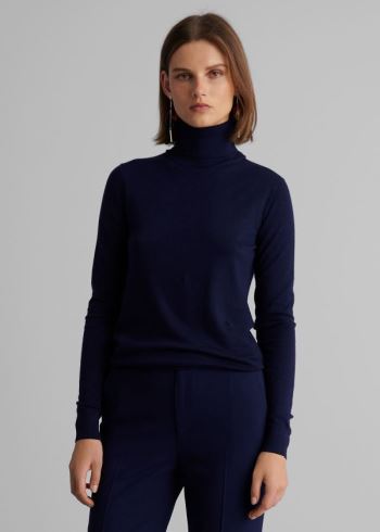 Ralph Lauren Cashmere Turtleneck Svetrové Tmavě Blankyt | pVFmf1ho