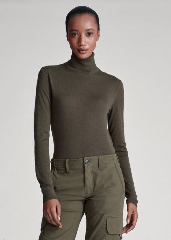 Ralph Lauren Cashmere Turtleneck Svetrové Olivy Zelené | pkryA4tq