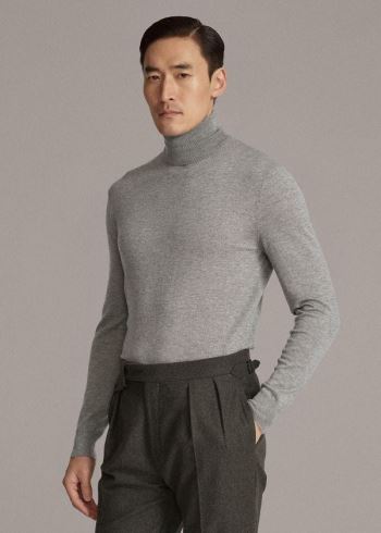 Ralph Lauren Cashmere Turtleneck Svetrové Světle Šedé | uJhzvchu