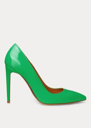 Ralph Lauren Celia Lakovaná Calfskin Pump Zelene | 4O8MX2H5