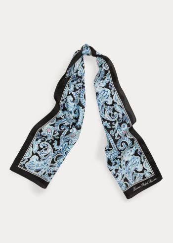 Ralph Lauren Christina Silk Scarf Černé | mdmeJSqM