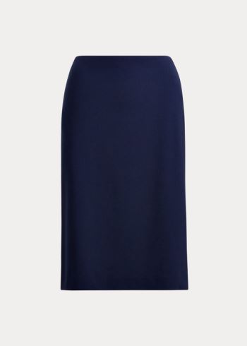 Ralph Lauren Cindy Stretch Wool Crepe Skirt Tmavě Blankyt | VTPQVydc