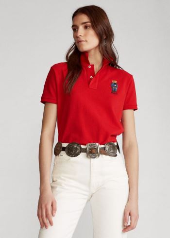 Ralph Lauren Classic Fit Bear Polo Shirt Červené | MiVLDmft