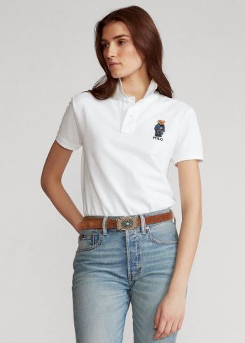 Ralph Lauren Classic Fit Bear Polo Shirt Bílé | Rp0Ztr0Q