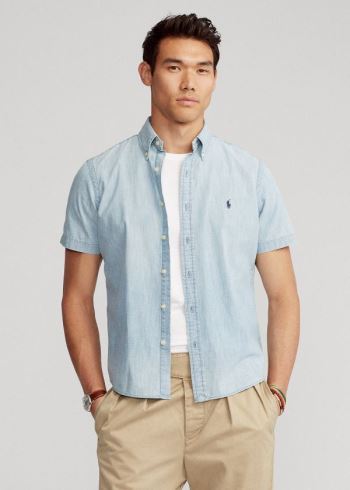 Ralph Lauren Classic Fit Chambray Shirt Blankyt Bílé | 6bHSo0gj