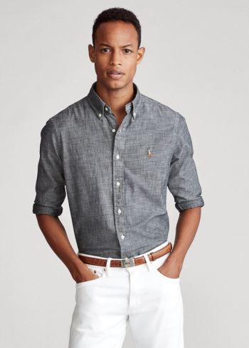 Ralph Lauren Classic Fit Chambray Shirt Světle Šedé | ooR6o2zC