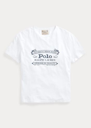 Ralph Lauren Classic Fit Graphic T-Shirt Bílé | z7fzbLv8