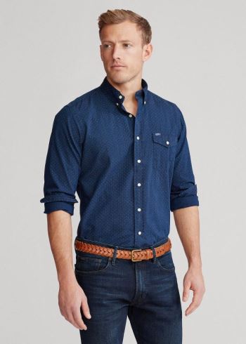 Ralph Lauren Classic Fit Indigo Dot Shirt Indigo | idIcSZca