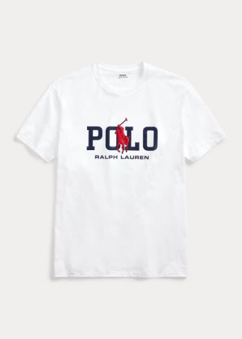 Ralph Lauren Classic Fit Logo T-Shirt Bílé | VnJ0aHVE