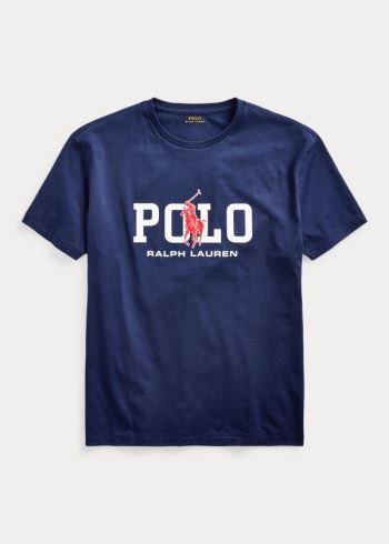 Ralph Lauren Classic Fit Logo T-Shirt Tmavě Blankyt | LYAU2rvf