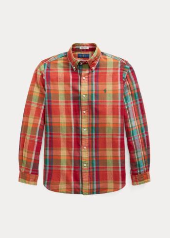 Ralph Lauren Classic Fit Madras Shirt Oranžové Červené Viacfarebný | EtmX9YzR