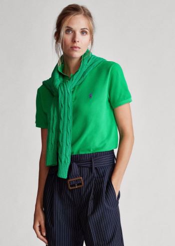 Ralph Lauren Classic Fit Mesh Polo Shirt Zelene | ukAJoXb7