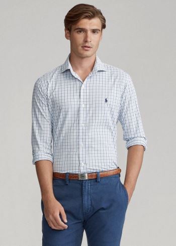 Ralph Lauren Classic Fit Performance Shirt Bílé Světle Blankyt | iRQlMdGW