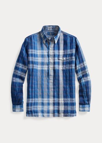 Ralph Lauren Classic Fit Plaid Linen Shirt Blankyt Viacfarebný | ADSNCoGe