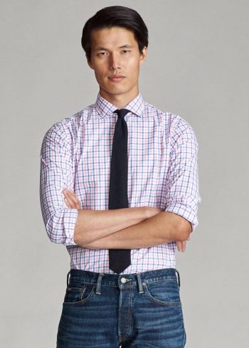 Ralph Lauren Classic Fit Plaid Poplin Shirt Růžové Blankyt Viacfarebný | yy3EjbWl