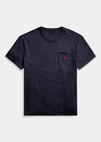 Ralph Lauren Classic Fit Pocket T-Shirt Tmavě Blankyt | It5dedwl