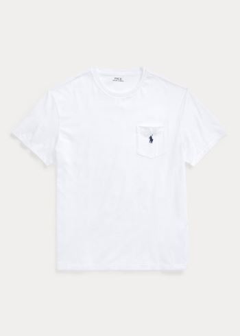 Ralph Lauren Classic Fit Pocket T-Shirt Bílé | bsx5D3kK