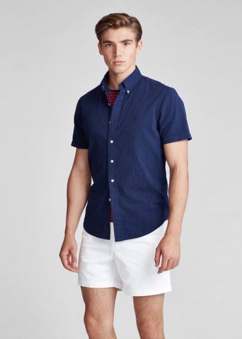 Ralph Lauren Classic Fit Seersucker Shirt Tmavě Blankyt | 30Ughi8q