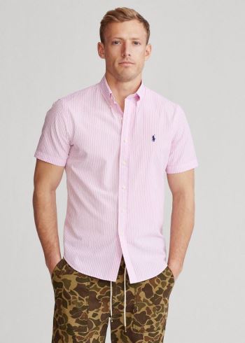 Ralph Lauren Classic Fit Seersucker Shirt Růžové Bílé | Q3ytDZFK