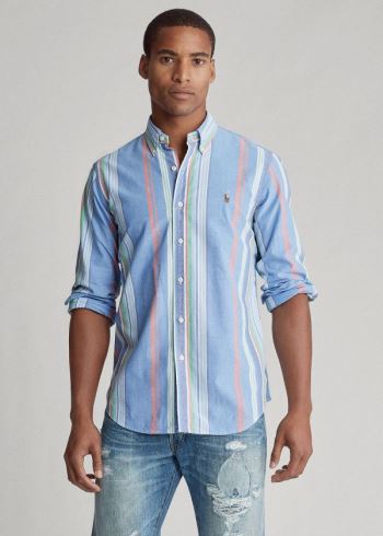 Ralph Lauren Classic Fit Striped Shirt Blankyt Červené Viacfarebný Proužek | HnCTU9B1