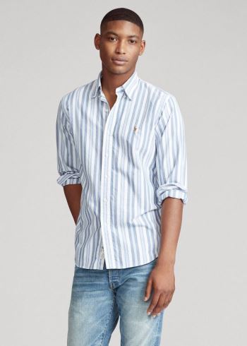 Ralph Lauren Classic Fit Striped Shirt Blankyt Viacfarebný Proužek | Rk2qYaa2