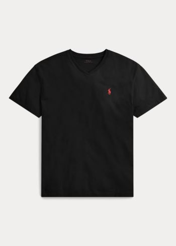 Ralph Lauren Classic Fit V-Neck T-Shirt Černé | 5FVvWMMN