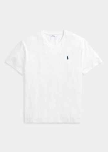 Ralph Lauren Classic Fit V-Neck T-Shirt Bílé | uhkm1lOl