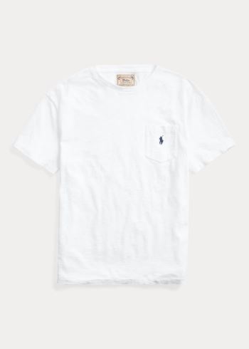 Ralph Lauren Classic Slub Pocket T-Shirt Bílé | YLMfvRxG