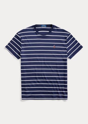 Ralph Lauren Classic Soft Bavlněné T-Shirt Tmavě Blankyt Bílé | 5GC66AmM