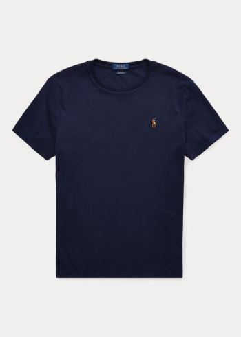 Ralph Lauren Classic Soft Bavlněné T-Shirt Tmavě Blankyt | qu1zLReH