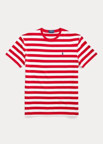 Ralph Lauren Classic Striped Jersey T-Shirt Červené Bílé Tmavě Blankyt | BmkuGkY5